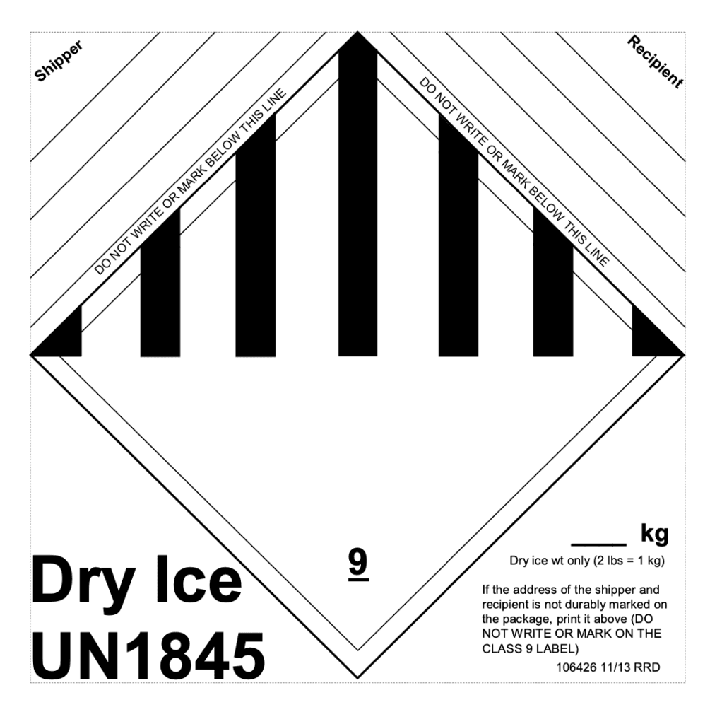 dry ice shipping label printable​