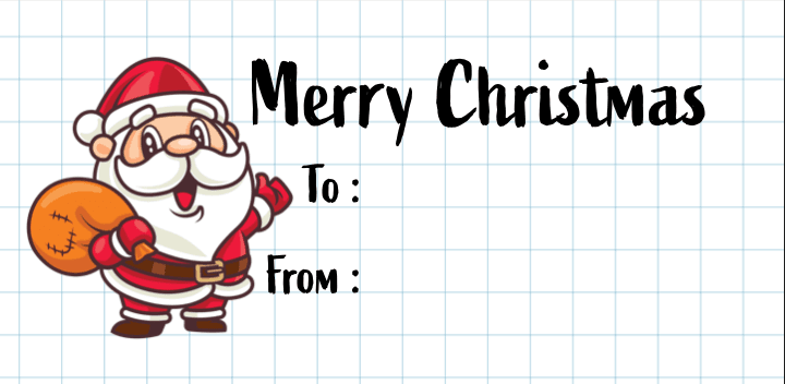 free Printable Merry Christmas Address Label Paper lines