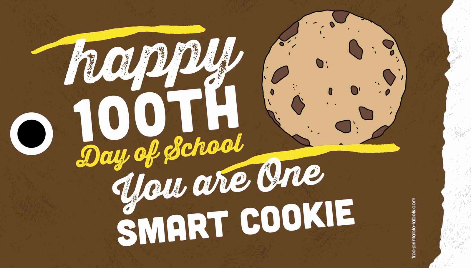 100 Days of School Printable Treat Bag Topper